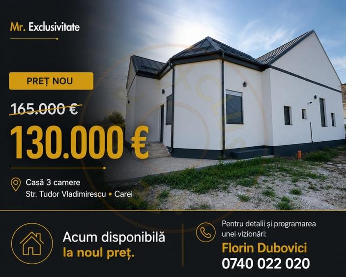Casă individuală cu 3 camere cu Canalizare în Carei