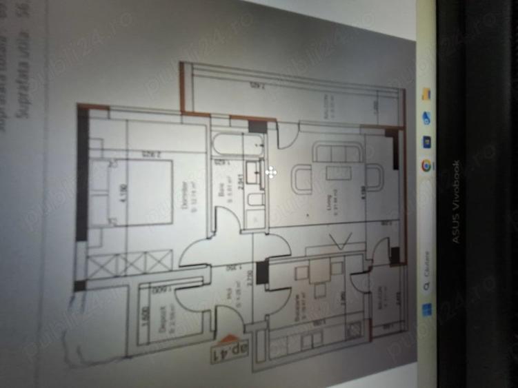 Apartament cu 2 camere decomandat în Noua