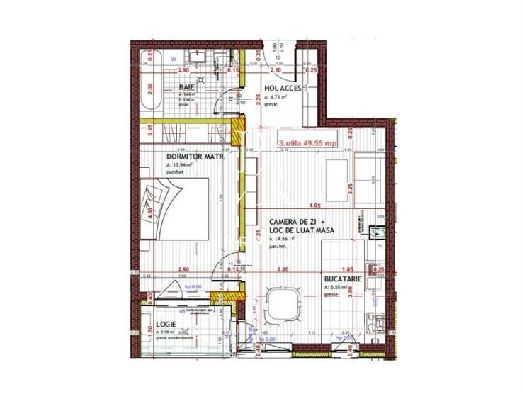 Apartament cu 2 camere semidecomandat în Florești
