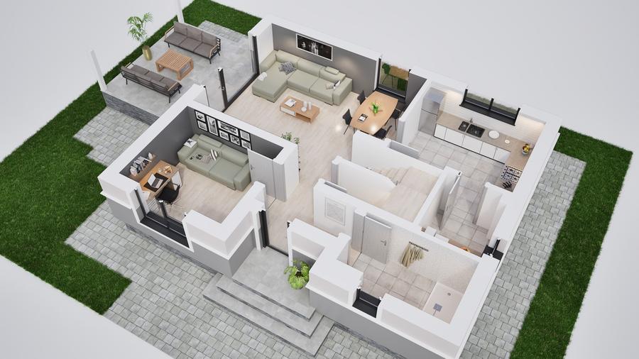 Casă individuală, teren generos și compartimentare eficientă - 0% comision - 17