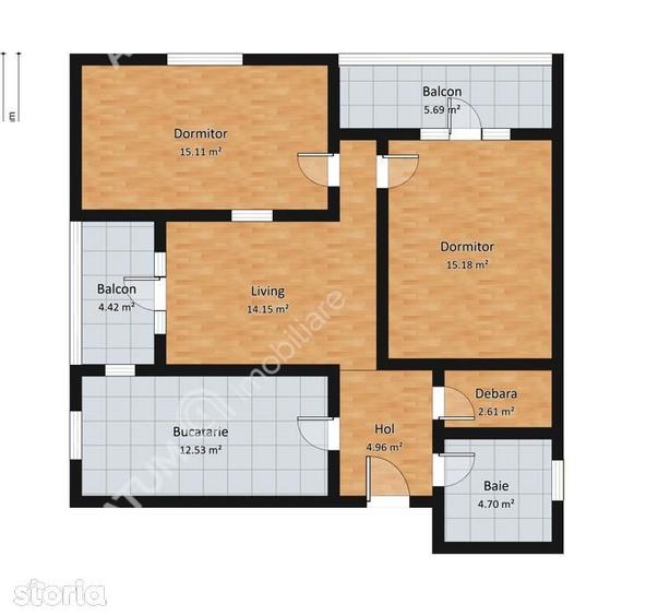 Apartament modern cu 3 camere si 2 balcoane de inchiriat in Selimbar - 13