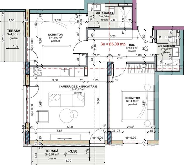 Apartament 3 camere, etajul 1, 2 bai, 2 balcoane, Terra Oasului - 5