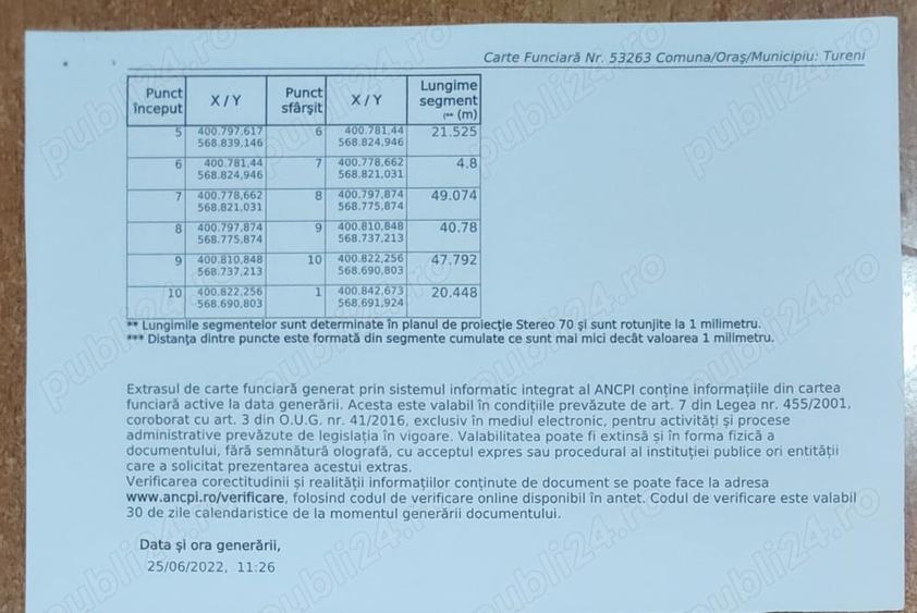 Teren de 5000 mp, în Tureni