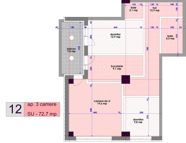 Apartament 3 camere, 2 bai, 81 mp NICOLINA - Pizza Nico, TVA INCLUS - 6