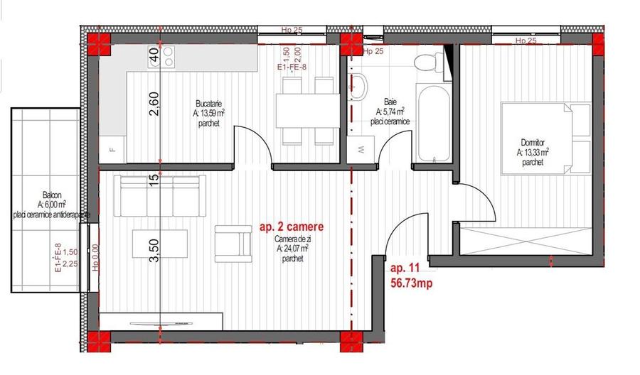 Apartament 2 camere spatios in Europa - 2
