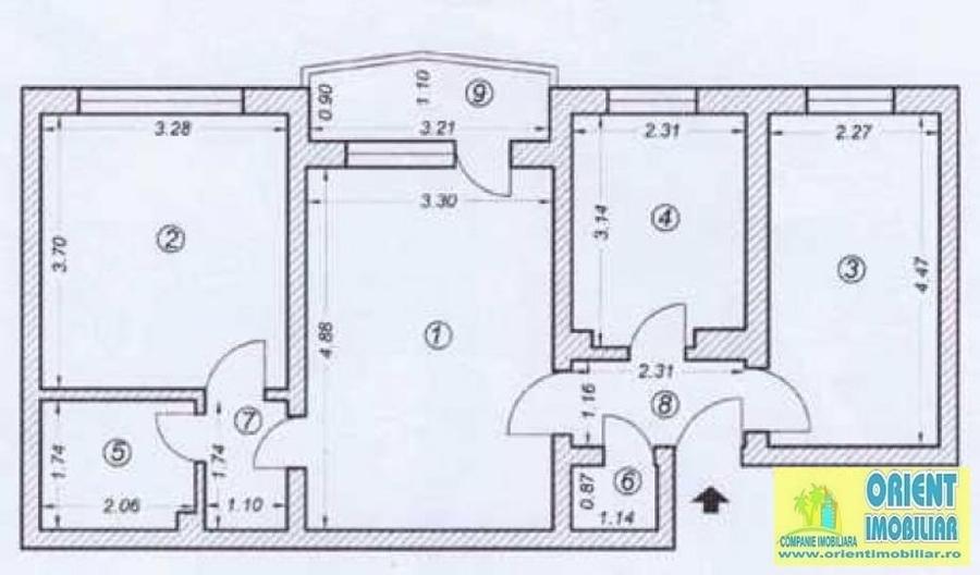 Tomis 3, apartament 3 camere, etaj 3, vanzari Constanta - 1