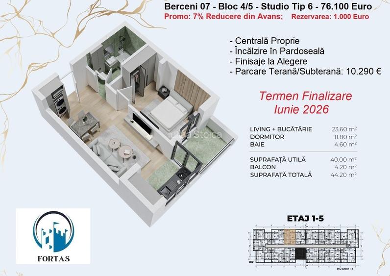 Studio spatios - 10 minute metrou - bloc nou, incalzire in parodeala COMISION 0 Studio spatios - 10 minute metrou - bloc nou, incalzire in parodeala COMISION 0