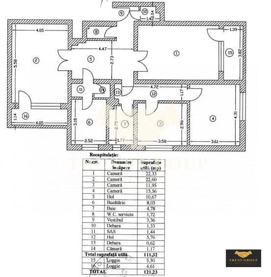 Apartament cu 3 camere semidecomandat în Dorobanți