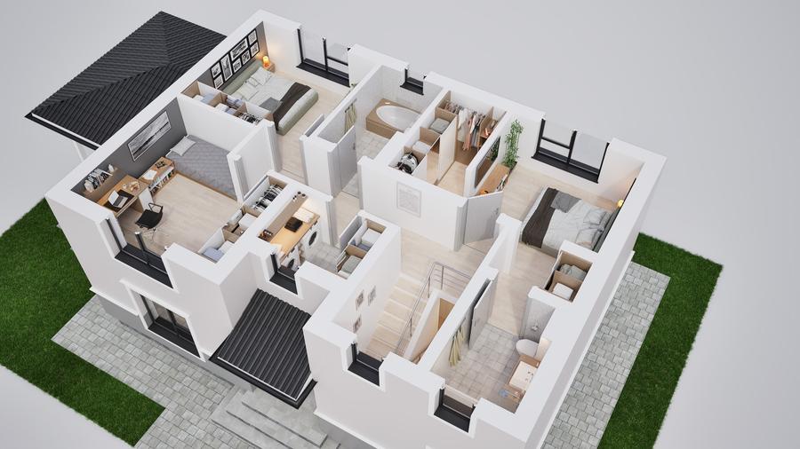 Locuință single 136 mp – compartimentare eficientă și design practic - 6