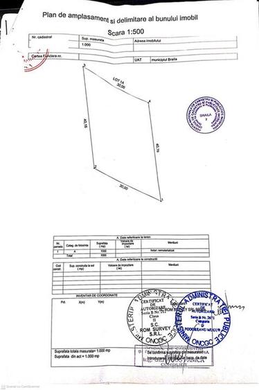Teren intravilan 1000 mp, dechidere 30 m, Chercea - 2