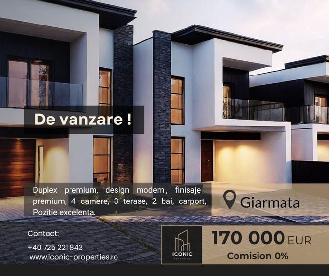 Duplex P+E cu 4 camere si garaj in Giarmata,  comision 0% - 1