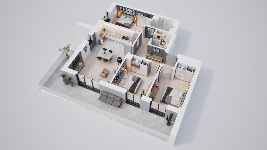 Apartament 4 camere premium, cartier privat cu parcari subterane și parc propriu - 27