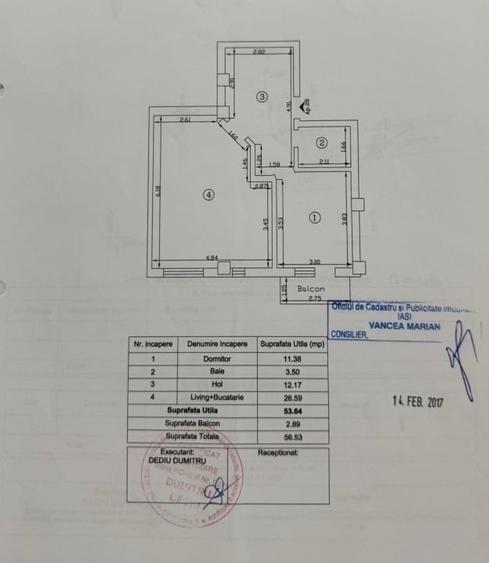 2 camere-Soleia- Valea Lupului- 56mp- etaj 3 - 90.000 euro - 2