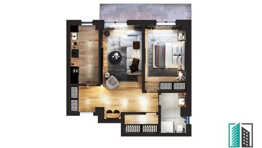 Apartament 2 camere Decomandat - Bucium - Visani - 3