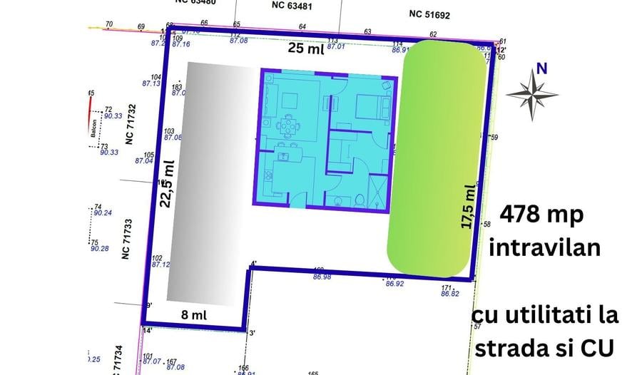 Vanzare Teren Construibil, Intravilan,CU, 478 mp - Tunari! Comision 0% - 1