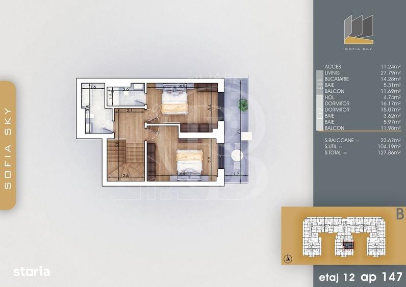 Duplex 3 camere Bloc Finalizat 7min Metrou Th. Pallady - 8