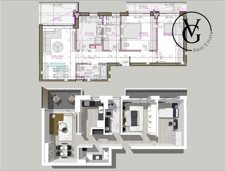 Apartament 3 camere | Complex rezidential - Blue Bike EDEN | - 1