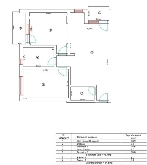 Apartament nou 3 camere -76mp-de vanzare - Alba Iulia si Micesti - 3