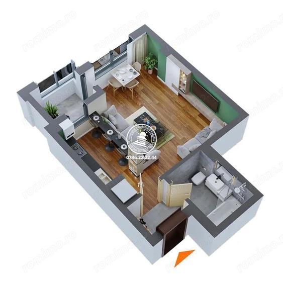 Apartament 1 camera de vanzare Dacia, - 9