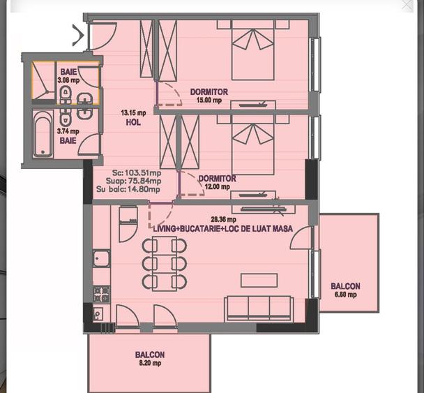 De vanzare  apartament 3 camere soseaua București Targoviste - 1