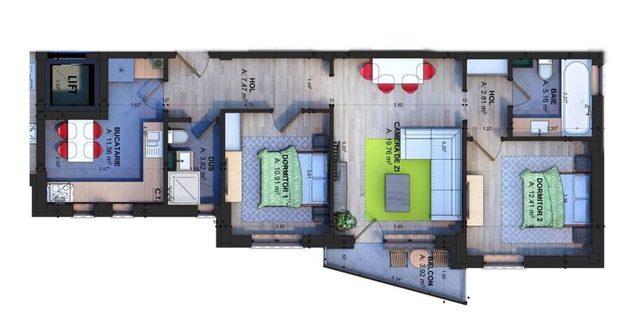 Apartamente cu 3 camere zona Primaverii, bloc 2024-2025 - 1