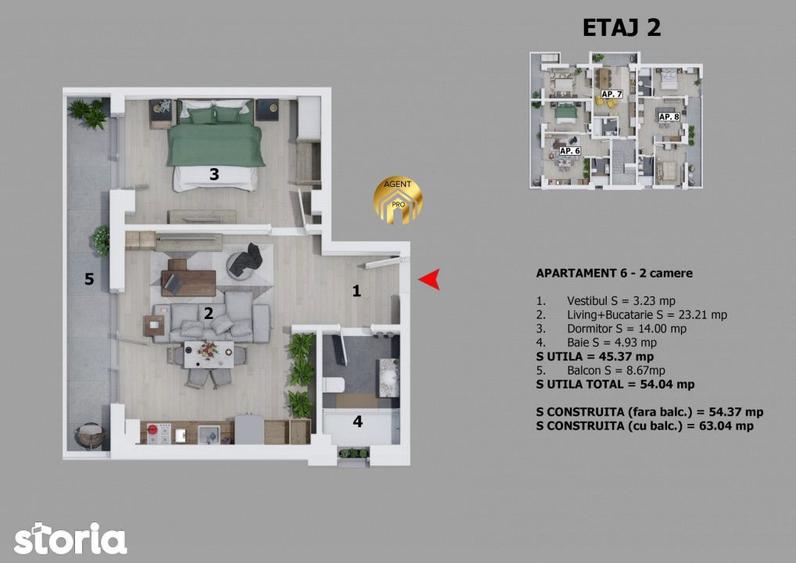 Apartament 2 Camere cu Balcon - Prima Inchiriere - Disponibil Imediat - 9