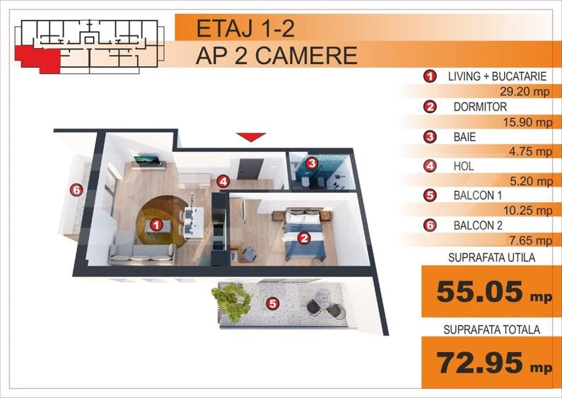 Comision 0%! Apartament 2 camere, EXCLUSIV in Blitz, zona Imparatul Traian - 1