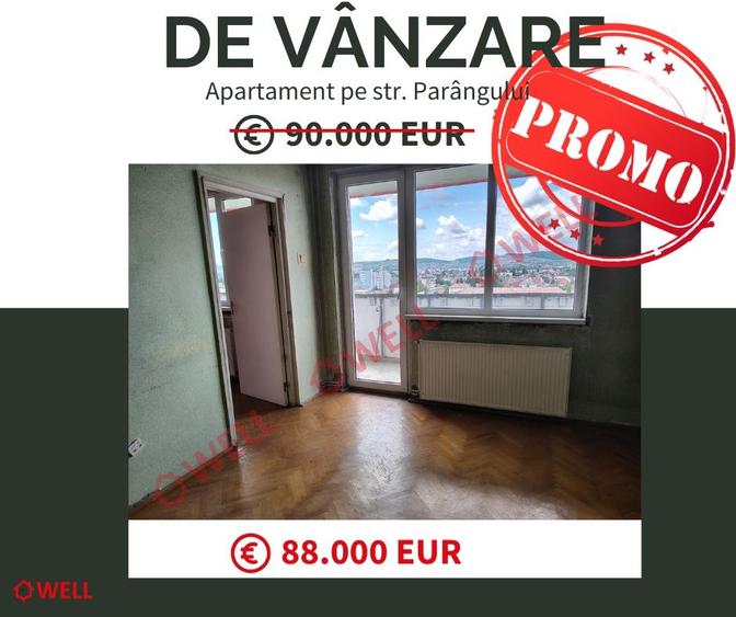 PROMOȚIE DE VARĂ!!! - De vânzare apartament situat în Tg.Mureș, str. Parângului - 1