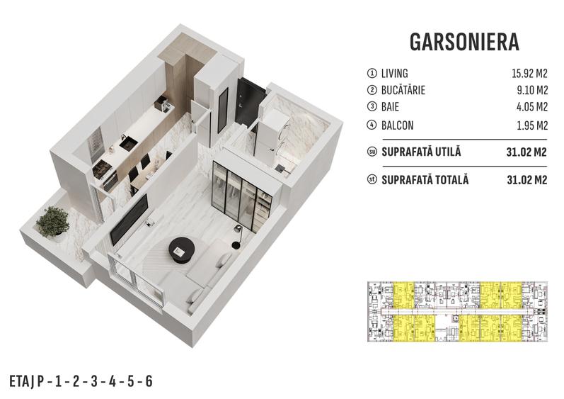Comision 0%-Garsoniera decomandata -Bloc Nou-Militari Residence-TVA Inclus - 1
