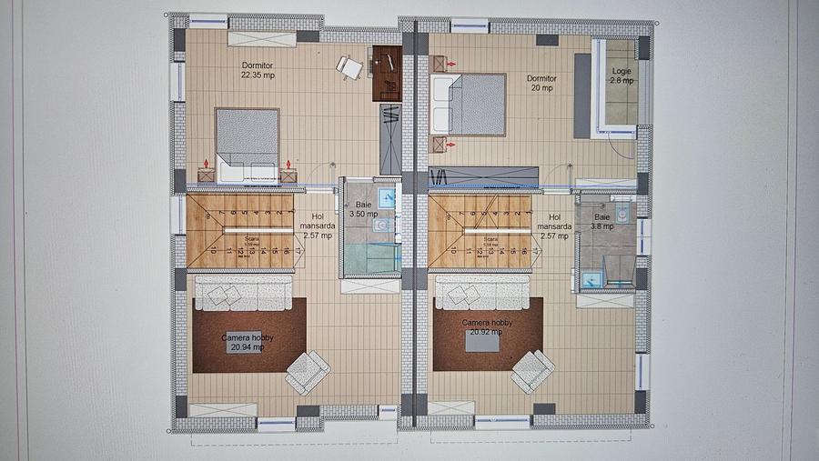 VILE P+1+M, 5 camere+Teren 150 mp.zona Otopeni-DIRECT DEZVOLTATOR - 10