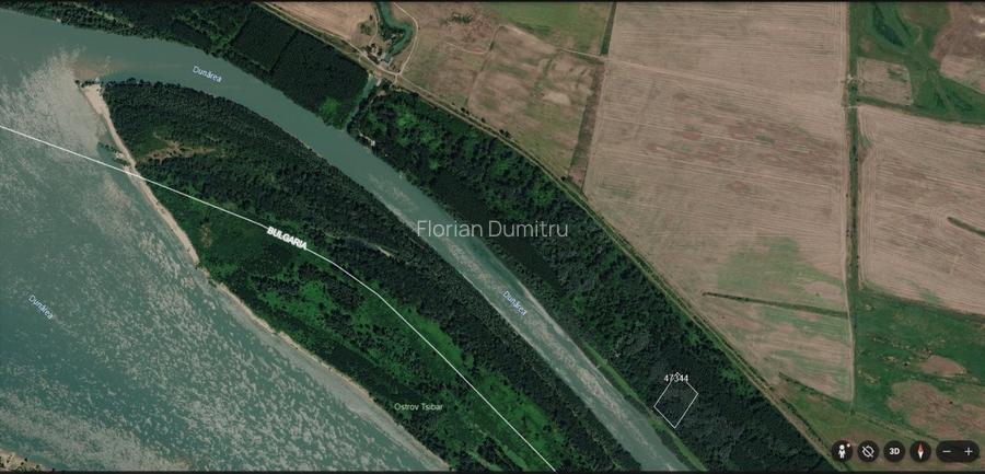 Padure 15000mp pe marginea Dunarii,Bistret-Dolj, deschidere la Dunare:105ml,cadastru,drum acces.