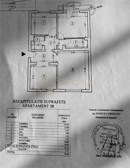 Apartament cu 3 camere 76 mp in zona 13 Septembrie Monitorul Oficial - 10