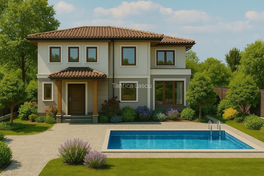 Vila moderna ce ofera ambient intim si elegant, piscina, carport
