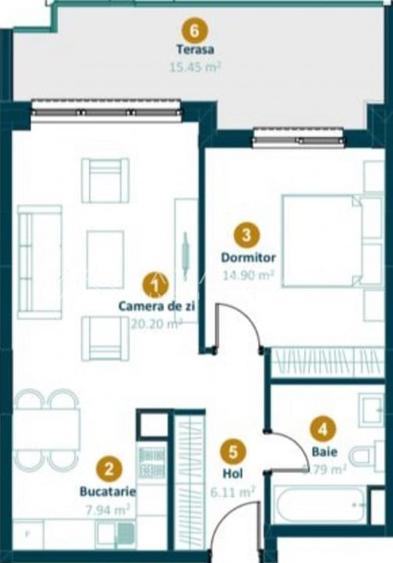Apartament modern cu terasa  si finisaje premium in cartierul Intre Lacuri - 11