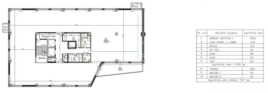 Birouri/ Clinica - 10 Parcari- Zona VIVO- Open Space / Terase - 7