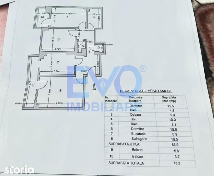Apartament 3 camere, decomandat, 2 balcoane, 2 bai, Targu Frumos, Iasi - 7