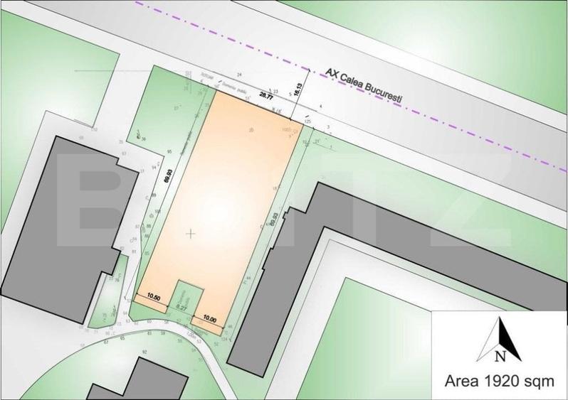 Teren stradal, Calea Bucuresti, 1920 mp intravilan, pozitie exceptionala! - 2