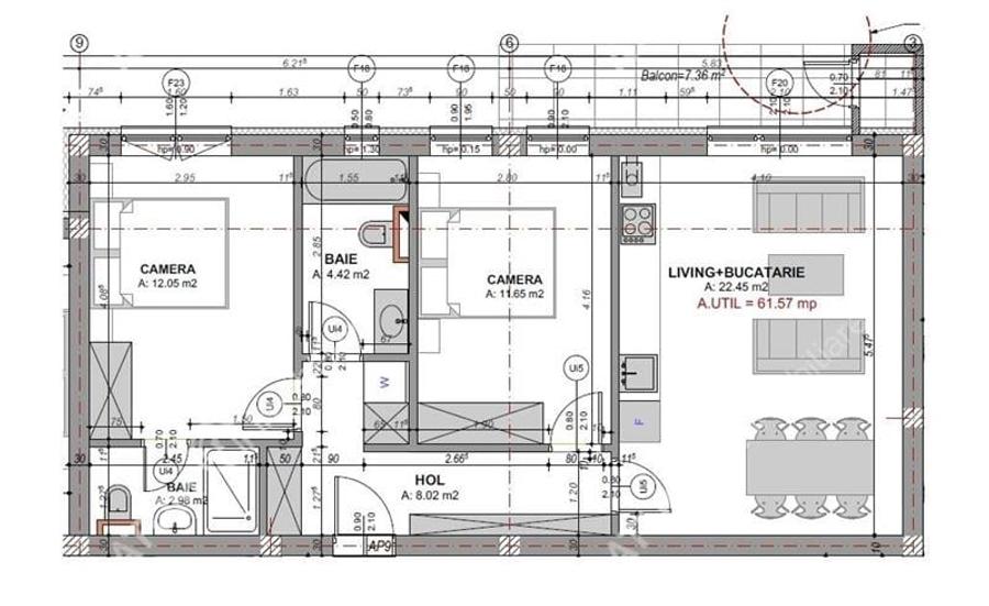 Apartament cu 3 camere 2 bai si balcon zona Doamna Stanca - 8