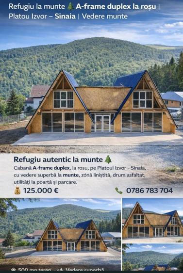 Cabana tip A frame duplex - doua unitati ! Urgent ! - 1