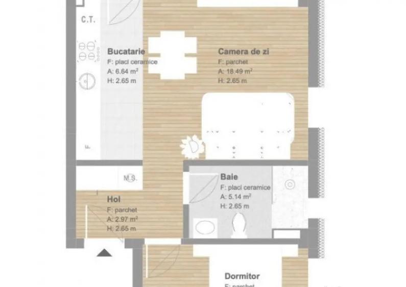 Apartament de 2 camere, finisat, 54 mp, tva inclus zona Tine - 1