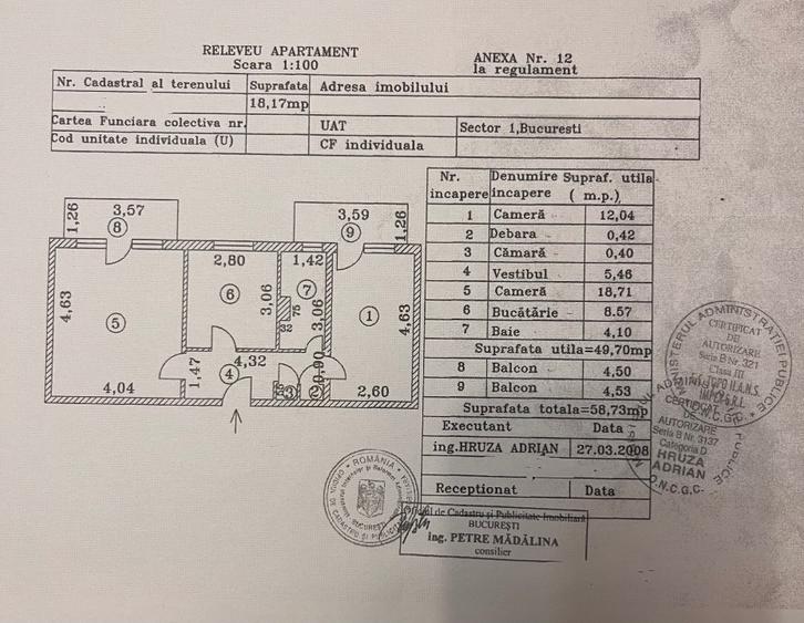 DE VANZARE, apartament 2 camere AVIATIEI,  59mp utili - 7