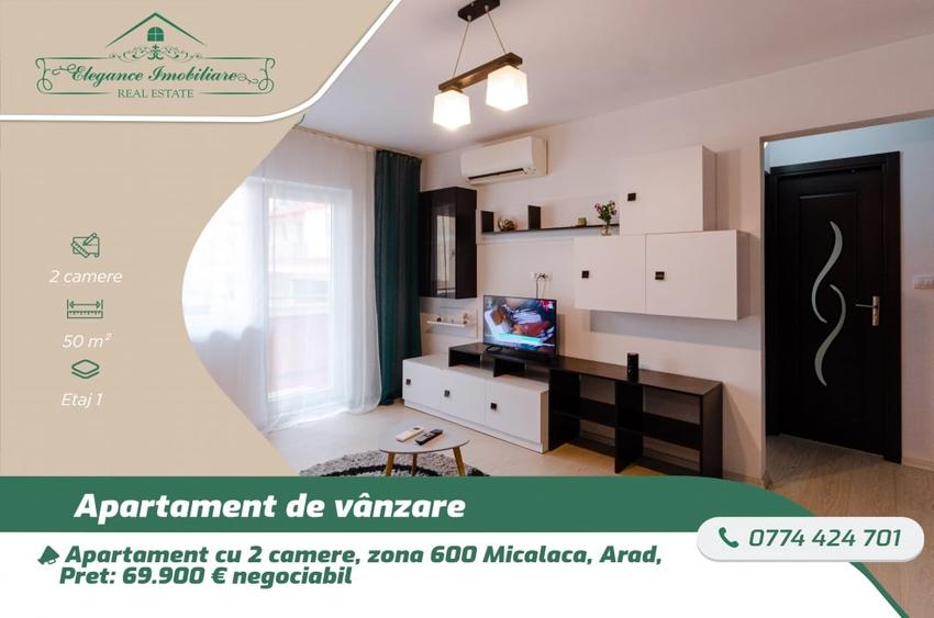 Apartament cu 2 camere,Zona 600 Micalaca, Arad - 1