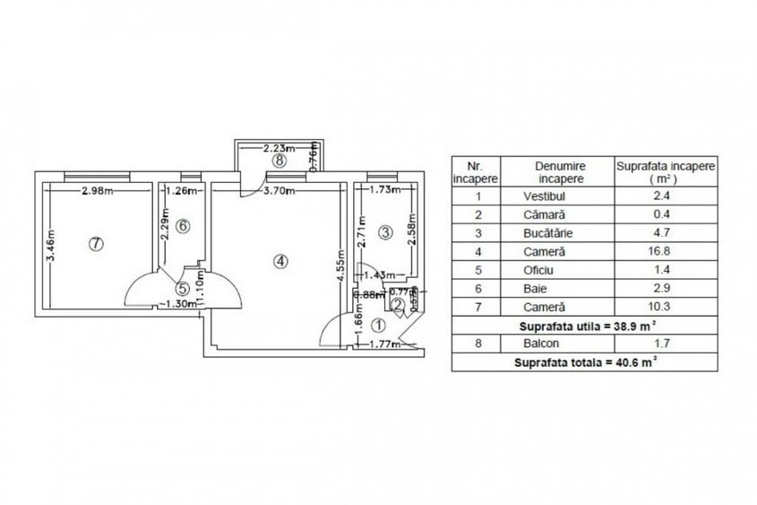 Unirii -Hanul lui Manuc, apartament 2 camere pentru investitie, 41 MP - 4