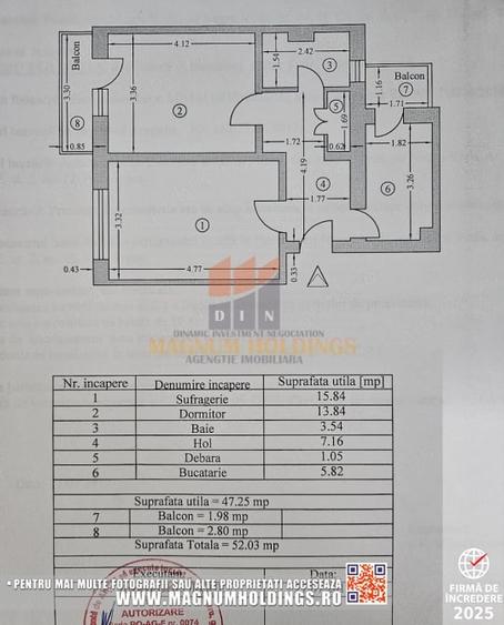 Apartament cu 2 camere decomandat, mobilat în Negru Vodă