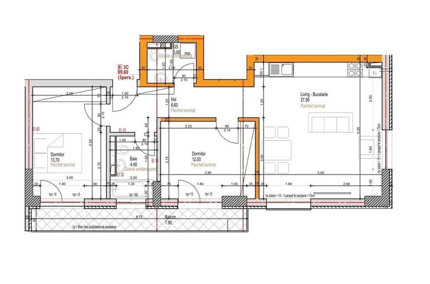 Apartament 3 Camere Open Space Sector 4 Grand Arena 77.5Mp Apartament 3 Camere Open Space Sector 4 Grand Arena 77.5Mp