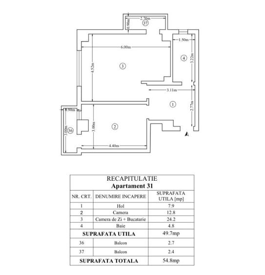 Tatarasi kaufland-2 Camere 55mp-bloc nou intabulat - 20
