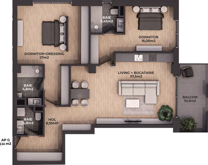 Apartament 3 camere | 134 mp | 3 bai | Padurea Baneasa - 4