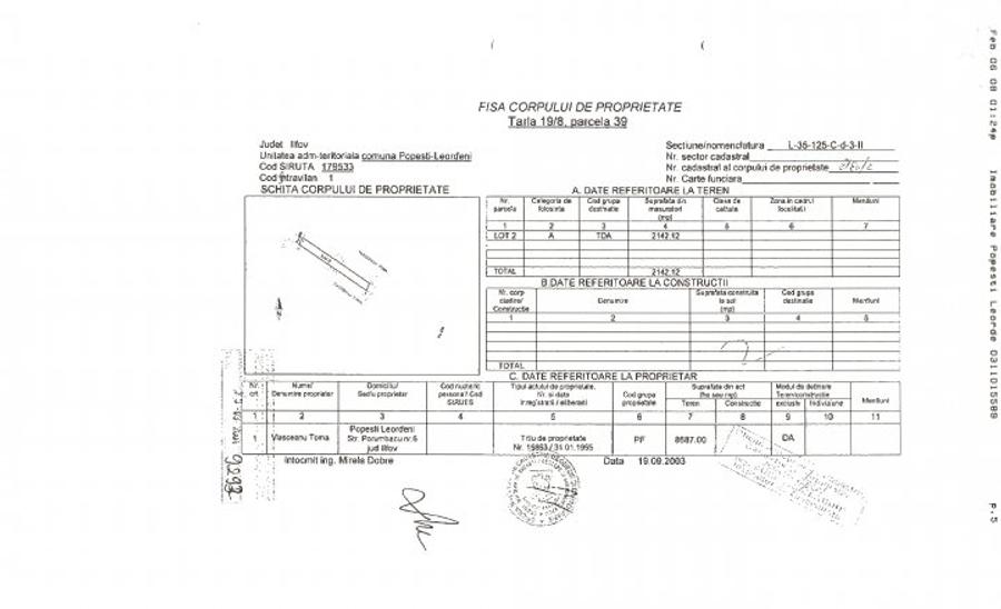 Vand teren Popesti - Sos Viilor - Tarla 19/8 Parcela 39 - 2