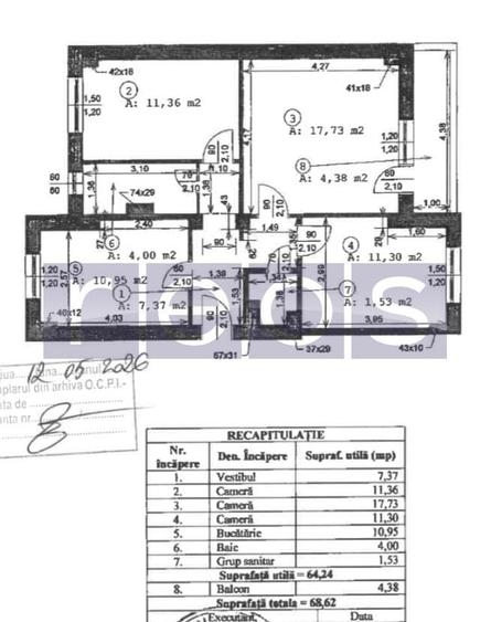 Apartament cu 3 camere, mobilat în Tineretului