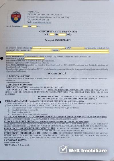 Floresti limita Cluj Napoca, teren Intravilan UL1, Valea Garboului, 12663mp - 1